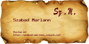 Szabad Mariann névjegykártya
