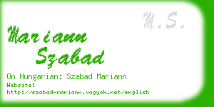 mariann szabad business card